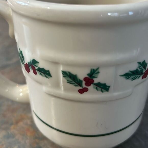 Longaberger Pottery Holly and Berry Pottery Coffee Tea Mug - Picture 2 of 4